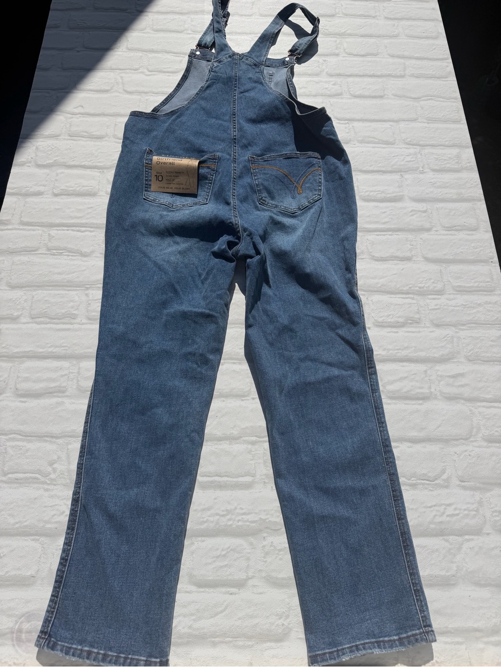 NWT Relaxed Fit Girlfriend Overall Bibs - Medium Blue Wash Size 10 - Picture 8 of 8